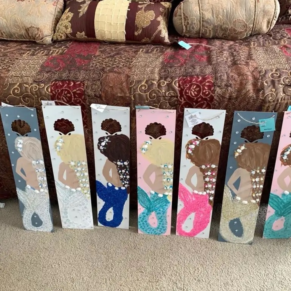 Hand painted Mermaid sign. 7 available.